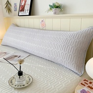 Silk Cooling Long Pillowcase for Body Pillow Pure Color Gray White Double Pillow Cover with Zip 48x1