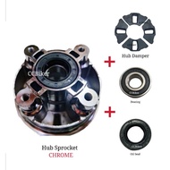 [Chrome] Rear Sprocket Clutch Hub + Bearing + Oil Seal + Hub Damper LC135 V2 V3 V4 V5 V6 4S 5S Y125 Y125Z Y125ZR