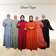 30105 Amoree Plus Size XL-4XL Plaid Nursing Button Friendly Layer Dress Muslimah Jubah Perempuan