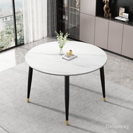 Light Luxury Rock Plate Dining Table Home Balcony round Table Office Meeting Negotiation Table Leisure Square Mahjong Table and Chair Combination