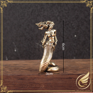 Decor Mini Tượng Nhỏ Nữ Thần Medusa Để Bàn Tượng Nữ Thần Rắn Trang Trí Tiểu Cảnh Bằng Đồng Thau - Đồ