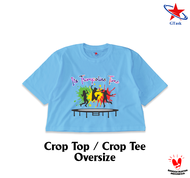 Baju Kaos Crop Top Senam Trampolin | Crop Tee Trampolin Oversized Hijab Dewasa GTask Korean Style