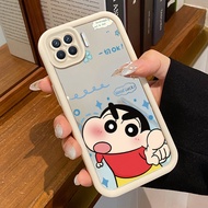 OPPO A93 F17 Pro OPPO Reno 4F Reno 4 Lite Case Shin Chan Cute Phone Mirror Silicone Softcase anti-fo