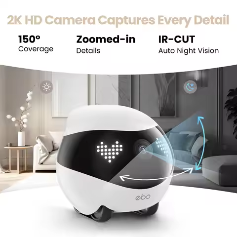 Enabot EBO AIR 2 Home Security Pet Camera Companion Robot 2K Night Vison Wireless APP Remote Control