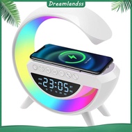 ❖Dreamlandss❖  Bluetooth-Compatible Speaker Wireless Charger Speaker 13 Light Modes Bedside Alarm Cl