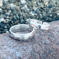 純銀 半圓 水波紋 對戒 1組2支 改為閉口戒 可客製姓名 S217