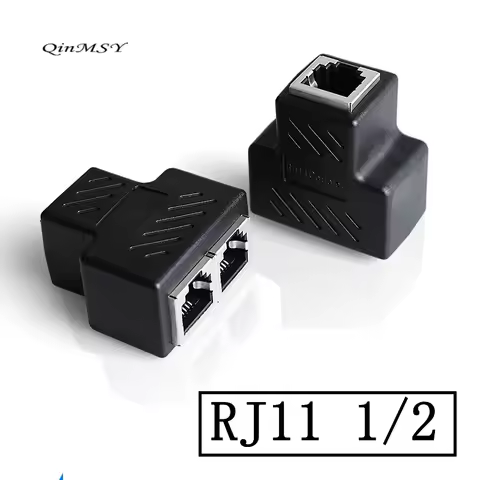 RJ11 6P6C 6P4C 6P2C Female To Female PCB 1 to 2 Splitter Connection Telephone Extension Cable Coupte