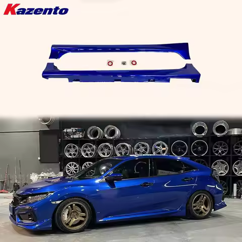 For Honda Civic FK7 2016-2021 Hatchback Mug Blue Painted Side Skirts Replacement