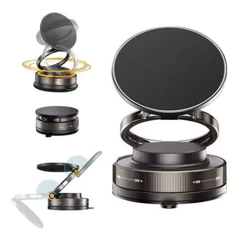 Upgraded Vacuum Magnetic Car Phone Holder for MagSafe, 360° Rotation, 96LBS Ultra Suction Cup Mount 