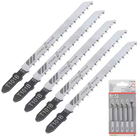 5pcs/lot T101B 100mm High-carbon Steel Reciprocating Straight Cutting Jig Saw for Woodworking Plasti