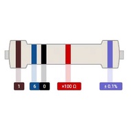 Metal Film Resistor DIP 1/4W Color Ring 0.1% Precision 16k/18.7k/21k/22.1k/22.6k/22.9K