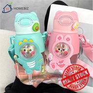 Botol Air Kanak-Kanak 660ml Dengan Penutup & Straw | Botol Air Budak Sekolah Mudah Alih & Comel