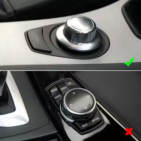 For BMW E60 E61 E63 E64 2004-2010 E66 2002 2003-2008 One-button Black/Silver ABS Car Multimedia Butt