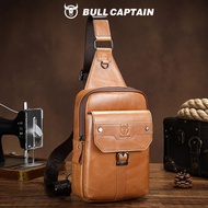 BULLCAPTAIN Vintage Men กระเป๋าหนังแท้กระเป๋า Messenger กระเป๋า Casual ไหล่กระเป๋าสําหรับเดินทางทุกว
