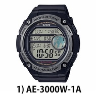 ✣CASIO 100% ORIGINAL AE-3000W SERIES MAN LARGE XL 3 TIME ZONE DIGITAL RESIN WATCH