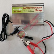 Charger Cas Aki 12V 60Ah - 100Ah 10Ampere Sunpro Motor Mobil