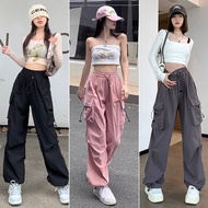 Shipped From Thailand Available In 6 Colors Y2k Long Pants Women's Cargo High Waist American Retro V