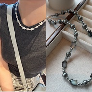 rantai leher rantai nama Yuanyou Nini Star Same Style Cat Cat Head Shell Cat Shijia Pearl Necklace F