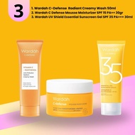 Paket Wardah C Defense Skincare Putih Glowing Cerah Lengkap (3pcs/ 5pcs/ 6pcs) C-Defense Creamy Wash