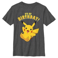 Pokemon Kids Pikka Birthday Party Boys Short Sleeve Tee Shirt