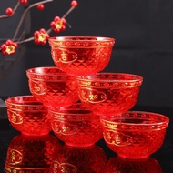 Red Offering Bowl Tribute Bowl Household Worship God Worship Ancestors Plastic Crystal Offering Smal