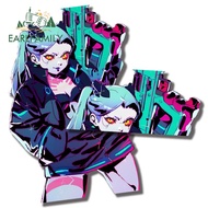 EARLFAMILY 13cm Cyberpunk Edgerunner Anime Peeker Car Sticker Vinyl Waterproof Decal Windshield Car 