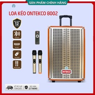 Loa kéo karaoke ONTEKCO 8002 Bass 20 kèm 2 mic UHF vỏ gỗ mặt lưới kim loại