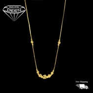 SMS DEEN Full Gold Ball V-Chain, ±6.91GM - Gold 916 Emas - Rantai Leher-V (Info: L:±42CM -6.91GM)