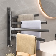 Bathroom Towel Rack Rotatable Towel Holder Rotatable Space Aluminium 2/3/4 Towel Bars Kitchen Shel