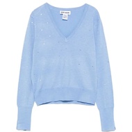 [S] DKNY BLUEBELL HTHR V NECK SWEATER WITH STUDS, DJ4R0438-J1N (SD1531)