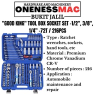 ''GOOD KING'' TOOL BOX SOCKET SET -1/2'', 3/8'', 1/4'' -72T / 216PCS -A1-0001