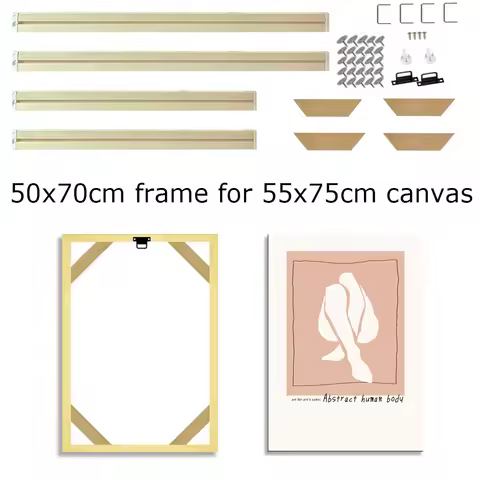 50x70cmcm Wooden Frame For 55x75cm Canvas Print Diamond Painting DIY Frame Kit Pictures and Poster W
