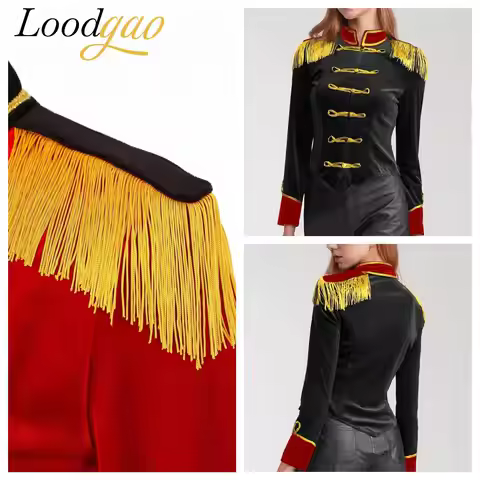 Women Cosplay Circus Ringmaster Costume Halloween Costume Marching Band Medieval Master Lion Tamer F
