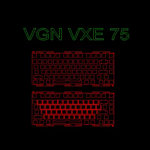VGN VXE75 Positioning Plate for Mechanical Keyboard Customized PP POM PC FR4 Aluminum Carbon Brass P