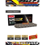 RK 525 o-ring Chain Steel Color (525KRO-120) Rivet Joint There Are Real Leaves.