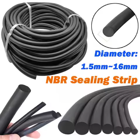Black Solid Nitrile Rubber Cord O Ring Strip Anti Oil NBR Rubber Seal Gasket Diameter 1.5/2/2.5/2.65