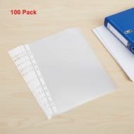 100-Sheet Clear Sheet Protectors A4/Long, Compatible with Arch Files/Ring Binders