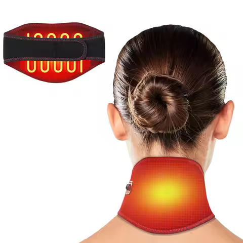 Electric Heated Neck Support Vibration Massager Hot Compress Relieves Joint Fatigue Discomfort 3-Lev