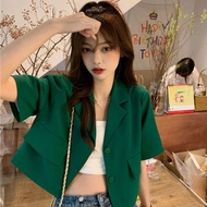 Chubby Meiyi Thin Jacket Blazer Top S-2XL Short Suit Sleeve Spring Korean Version Fried Street Fashi