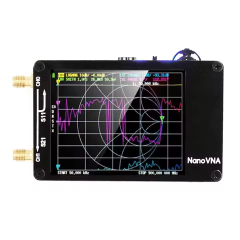 NanoVNA Tester Antenna Analyzer 50KHz-1.5GHz with SD Card Slot Built-in Battery MF-HF VHF-UHF Shortw
