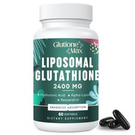 2400MG Liposomal Glutathione | Max Absorption | Glutathione Supplement with Hyaluronic Acid, Resvera