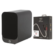 Q Acoustics 3010i Bookshelf Speaker Pair + QED Silver Anniversary XT Speaker Cables (2M) (Graphit...