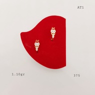 K375 Ubs Yt 28 Gold Wire Doll Earrings