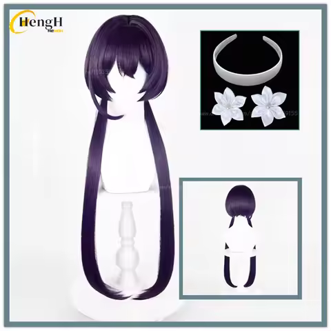 In Stock Izumi Kyouka Synthetic Wig Anime Long 90cm Purple Double Ponytails Cosplay Wig Heat Resista