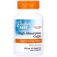 美國Doctor's Best 高吸收輔酶Q10+胡椒素 100毫克 60粒素食膠囊