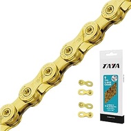 TAYA e-NOVE-91 9 Speed Bike Chain, 136 Links, Titanium Gold, Durable and Smooth Shifting, for E-Bike