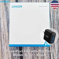 Anker® PowerPort II IQ with 2 PIQ Ports 24W Charger Foldable Plug Model: A2027 Black แองเคอร์ หัวชาร