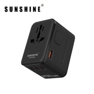 PD67W GaNIII QC3.0 ApexCharge快充通用旅行轉插 4Ports 3C1A 旅行插座 黑色 內置英國 美國 歐洲 日本 澳洲插座 適用於iPhone 17 TRB-67W