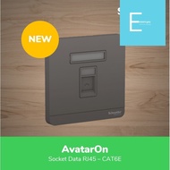 Schneider Electric AvatarOn Dark Grey Data Soc RJ45 CAT6E E8331RJS6_DG