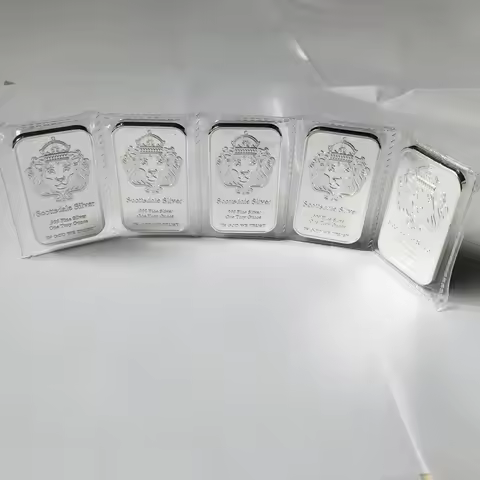 5 Pcs Non Magnetic Coin Craft Scottsdale Silver Plated 1 OZ Lion Badge Decoration Gift Collectible V
